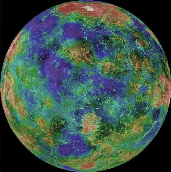 Vénus é um planeta em tamanho semelhante à Terra que está sempre coberto por nuvens.