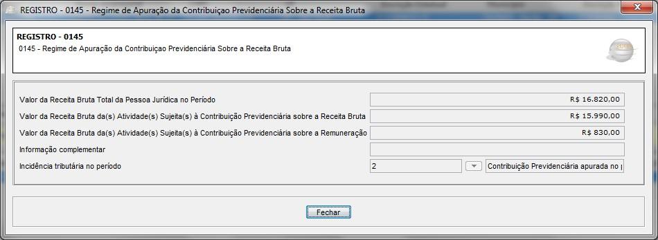 A Figura 1, apresenta as informações no registro 0145 pela situação mais crítica