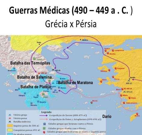 Persas sufocaram a rebelião 9 mil atenienses venceram 200 mil soldados Batalha de Maratona 490 a.c. Em 500 a.