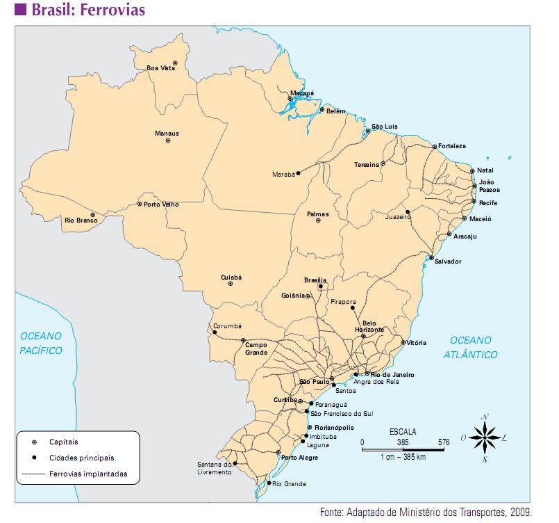 Ferrovias As ferrovias já tiveram maior importância no Brasil.