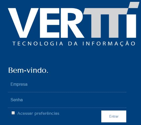 A página de acesso ao Sistema Vertti está disponível em http://sistema.vertti.com.