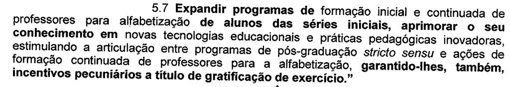 Texto PNE Texto PEESC Proposta de Emenda Meta 5 Análise 5.