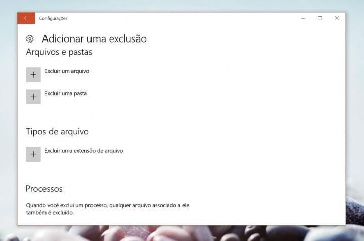 Lembrem-se que esta opção deve ser usada com muita sensibilidade pois estará a permitir que estes ficheiros, pastas, extensões e processos fiquem fora do radar do antivírus.