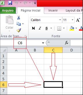 denominada C6 quer dizer que é o encontro da coluna C com a linha 6, conforme ilustrado na figura 3.4: Figura 3.