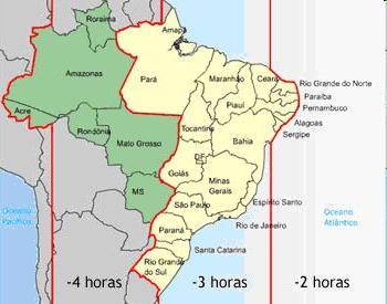 FUSO HORÁRIO NO BRASIL O Brasil possui 4 fusos horários porém se encontra em vigor apenas 3.