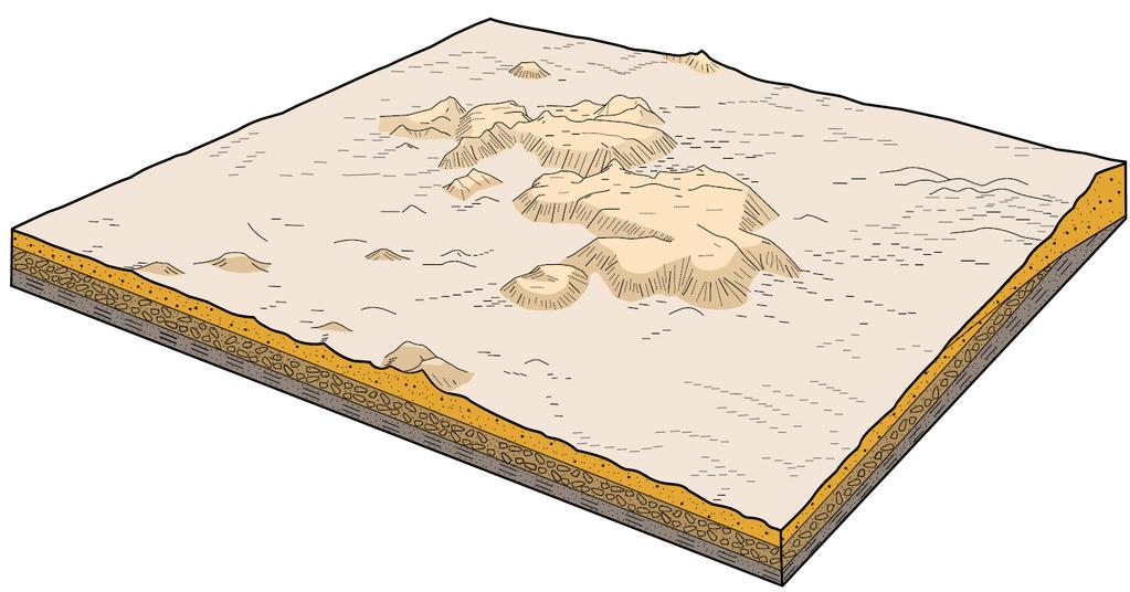 Formas relacionadas a bacias e coberturas sedimentares Morro testemunho (mesa) Relevo