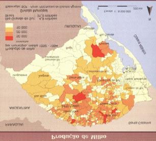 RS, em um patamar de 1,5 mil quilos por hectare, em anos em que ocorre El Niño eleva-se para aproximadamente 210 mil quilos por hectare.