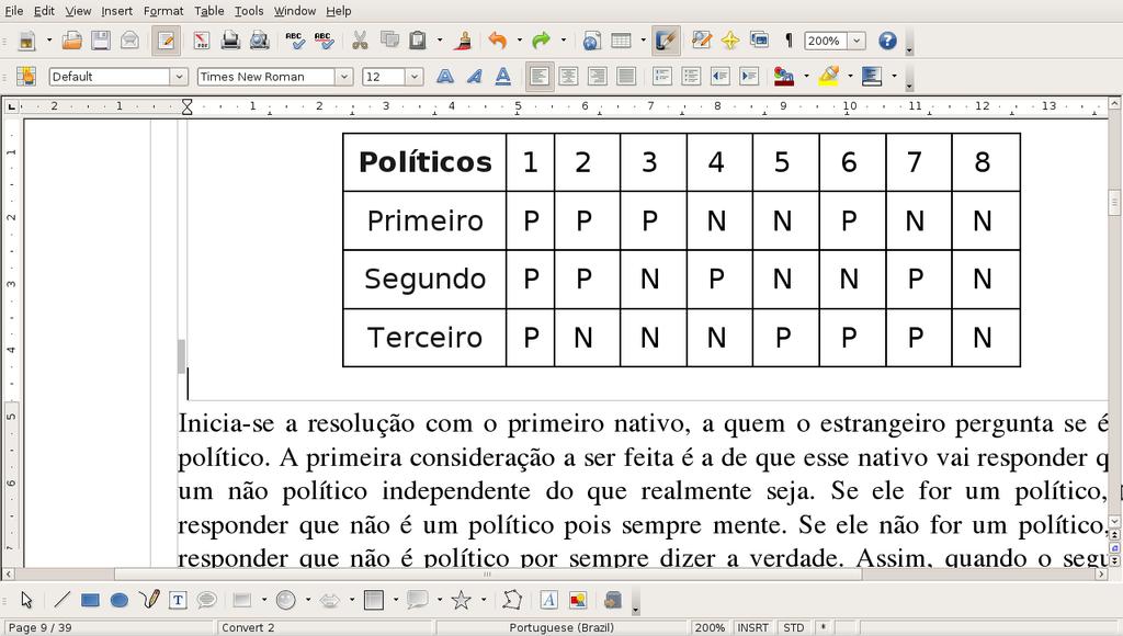 RESOLVENDO ALGUNS PROBLEMAS DE RACIOCÍNIO LÓGICO O Problema dos Poĺıticos