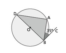 9- Observa as figuras e determina, em cada caso, os valores de x e y. 10- Na figura, a reta BC é tangente à circunferência e [BD] é um diâmetro. 10.1. Determina: a) ˆ CBD b) ˆ BAD c) DA d) AB e) ˆ BDA 10.