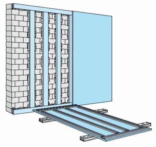 Em geral utilizado sobre paredes de blocos de alvenaria, concreto, etc, sendo elas revestidas ou não com o intuito de regularizar diferenças de prumo com valores entre de 20 mm e 45 mm nas