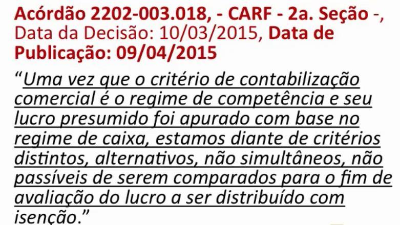 Lucro Presumido Lucro Presumido - Restrição para