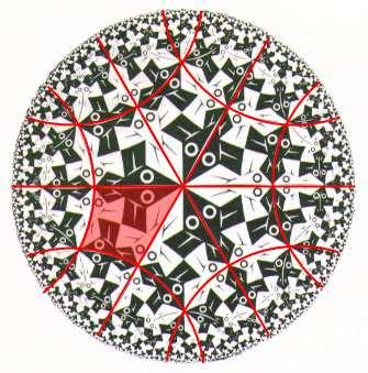 Tesselações do disco hiperbólico Circle limit I,