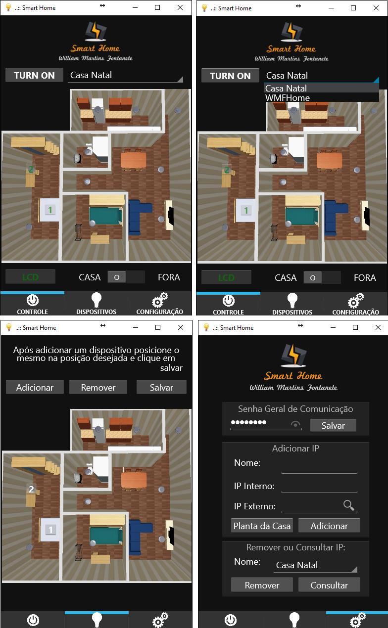 15 respectivos, IPs, quantidades de dispositivos, posição de cada dispositivo na tela e planta da casa, de forma que a escolha da