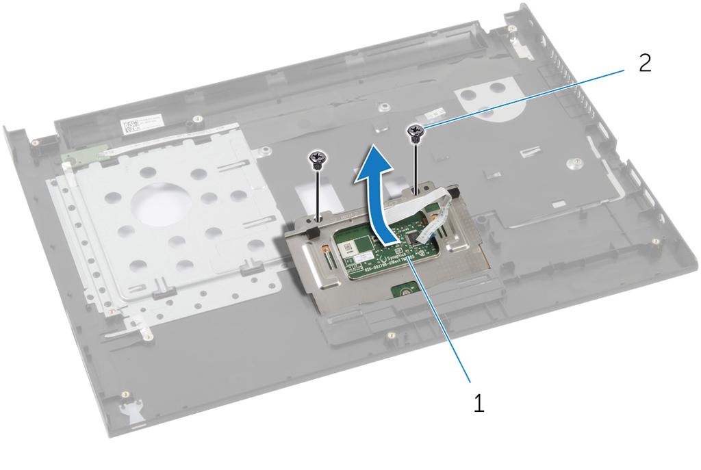 3 Deslize e remova o touchpad para fora do slot