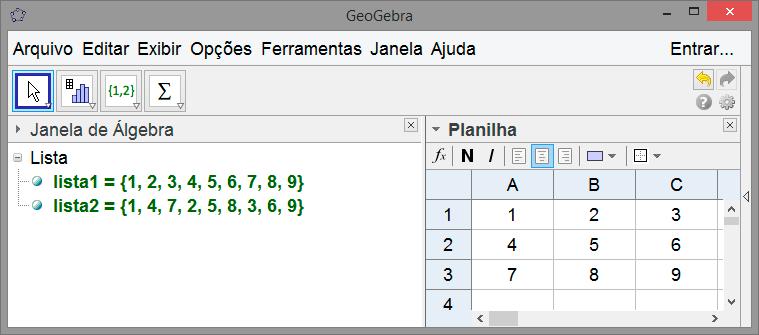 Selecionando a opção Objetos Livres é criada uma lista desvinculada da planilha.