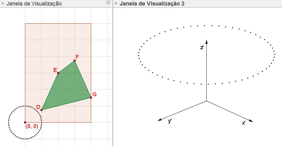 Digitando o comando L_5 = Sequência[x(Elemento[L_1, i]) x' + y(elemento[l_1, i]) y' + y(d) z', i, 1, n], você obtém a representação em 3D dos pontos da sequência L 1, ou seja, os 60 pontos dessa