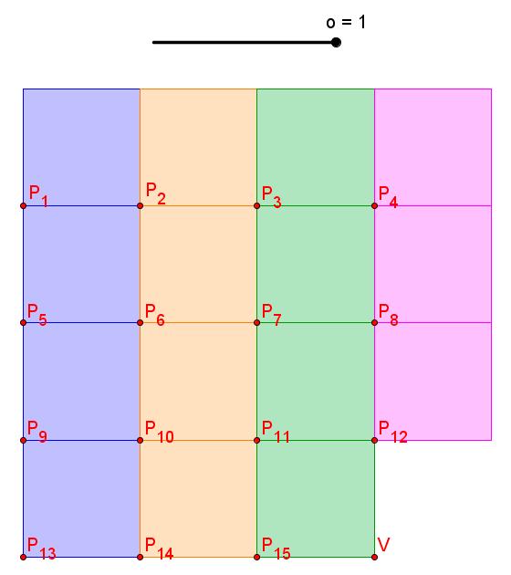 Construa um controle deslizante com valor mínimo: 0; valor máximo: 1 e incremento: 0.1. Esse controle será utilizado para definir a transparência de cada quadrado.