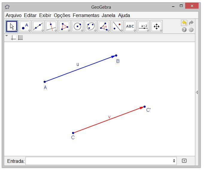 7 VETORES No caso de vetores o GeoGebra oferece duas opções no ícone de construção de linhas retas: Vetor Definido por Dois Pontos e Vetor a partir de Um Ponto.