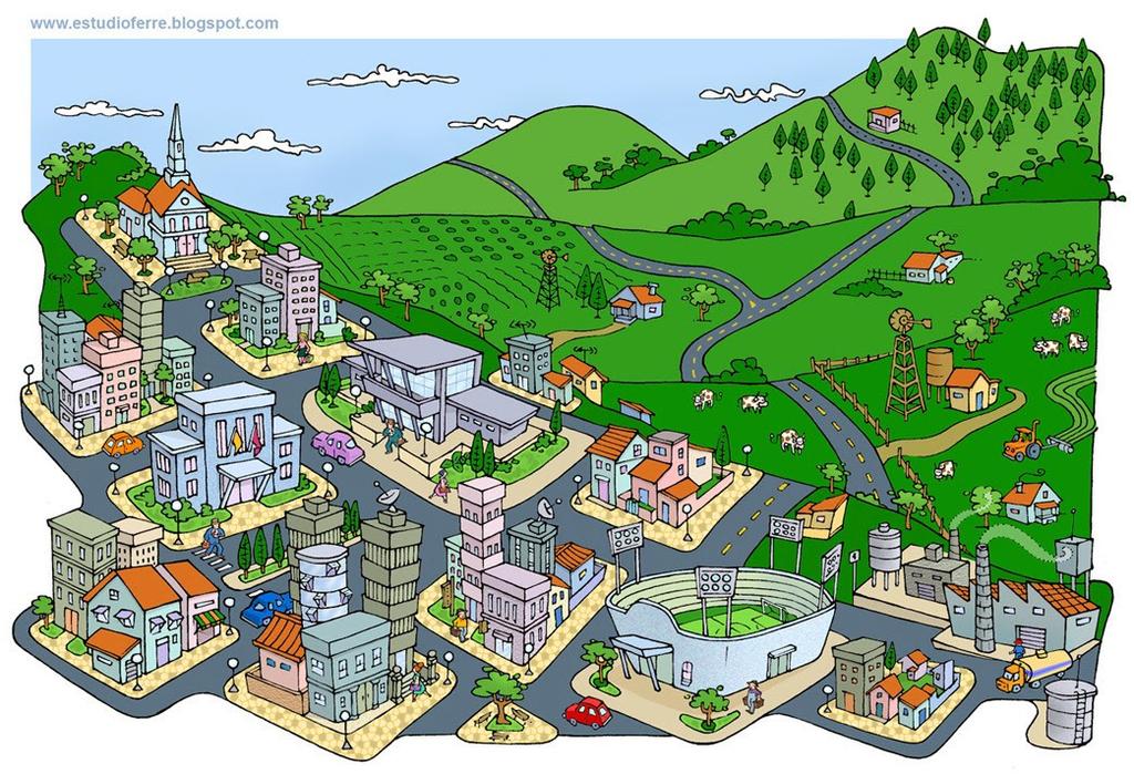 QUESTÃO 1 OBSERVE a imagem: Cidade Campo agropecuário Imagem disponível em: <http://laboratorioinformaticaemhg.blogspot.com.br/2013_11_01_archi ve.html.> Acesso em: fev. 2016.