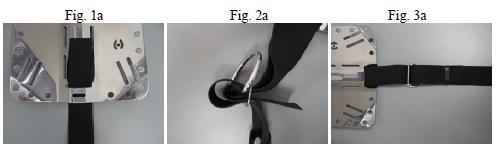 CINTO ELITE 2 Cinta da Virilha: Pegue o lado da cinta virilha que não está enrolado; assegurar um anel D com uma corrediça / protetor, deixando cerca de 8 pol (20,3 centímetros) da membrana entre a