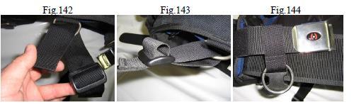 CINTA DA VIRILHA: Pegue o lado da cinta virilha que não está enrolado; inserir a corrediça / protetor, deixando cerca de 8 pol (20,3 centímetros) da membrana entre a corrediça e o final do cinto (Fig.