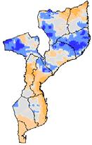 chuvas cumulativas de 1 de Janeiro a 20 de Fevereiro de 2009 se situaram a apenas entre 19 a 25 porcento do normal, e partes da província de Sofala onde as chuvas cumulativas variam entre 27 a 35