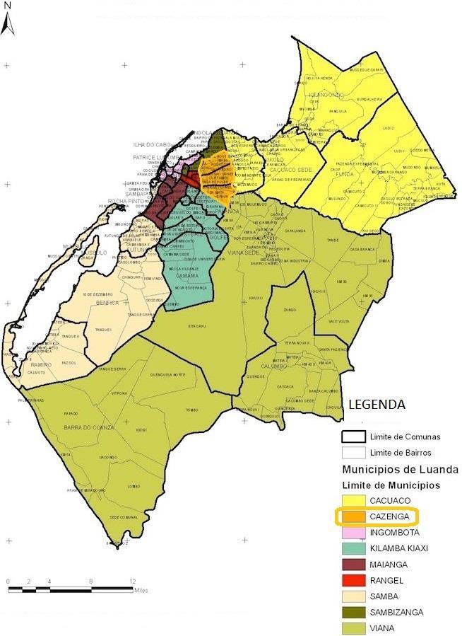 Mapa do municipio de viana luanda