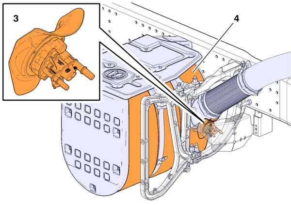 Os componentes principais do sistema SCR são o depósito de AdBlue, a bomba, a válvula de dosagem e um amortecedor de ruído com um catalisador SCR integrado.