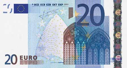 Notas de euro 11 20 euros Série 1 Série Europa