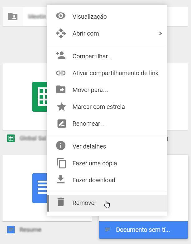 Excluir seus arquivos Se você remover um arquivo do Drive, ele será removido de