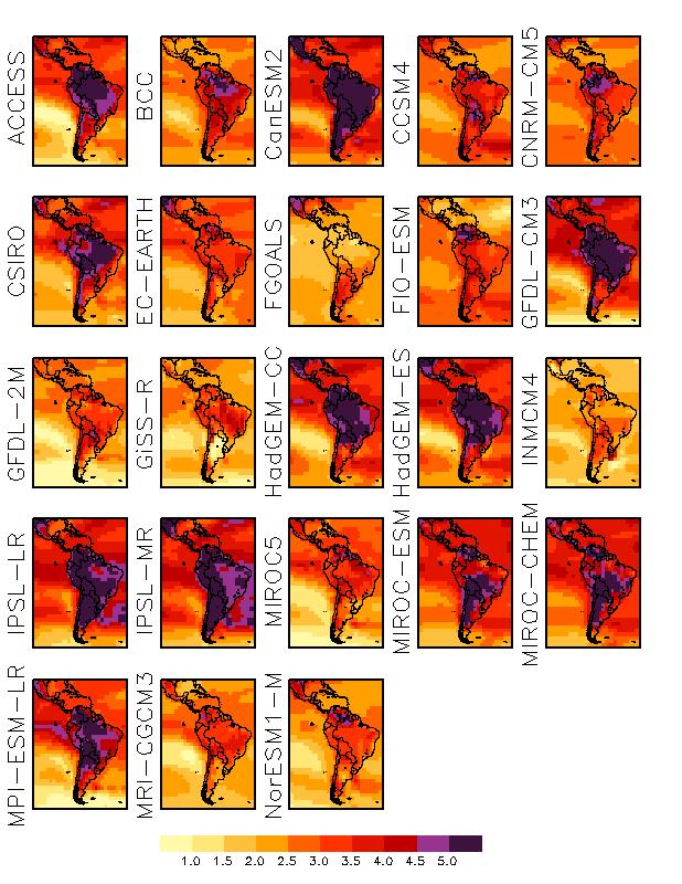 CMIP5 Projections of Near Surface Air Temperature Change ( o