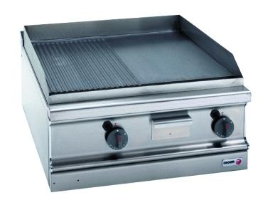 Fry-top a gás com ½ placa lisa e ½ placa canelada marca FAGOR, modelo FTG7-10 VL+R Dimensões: 700x775x290 mm