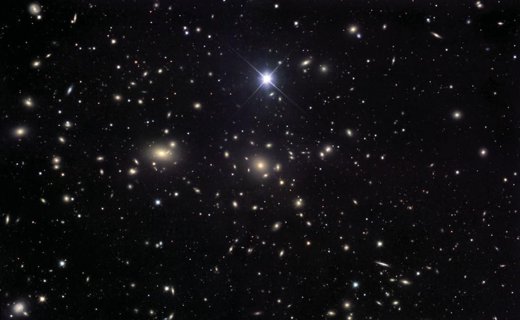 Aglomerados de Galáxias Massa entre 10 14 M e 10 15 M. Diâmetro ~ 3 até 5 Mpc.