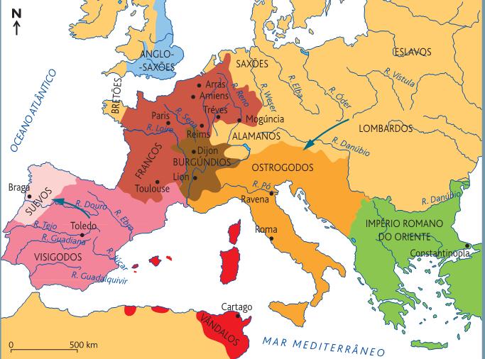 Os reinos bárbatos: surgimento do novo mapa político da Europa Cultura grecoromana: -Vida urbana -Noção de Estado -Latim -Direito -Arte Cristãos: -Monoteísmo -Paz e amor -Igualdade -Religião