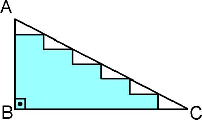 5. (EFOMM) Uma escada cujos degraus têm a mesma extensão, além da mesma altura, está representada na figura abaixo, vista de perfil.