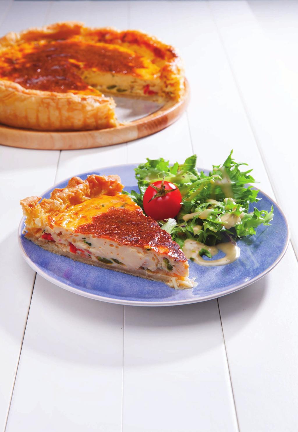 QUICHE DE MARISCO 1,20 8 Ovos 200 ml Vaqueiro Creme Cuisine Bater os ovos e adicionar Knorr Creme de Marisco diluído em Vaqueiro Creme Cuisine.