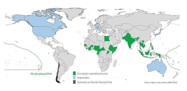 Zika Dispersão O vírus Zika foi isolado pela primeira vez em primatas não humanos em Uganda, na floresta Zika em 1947.