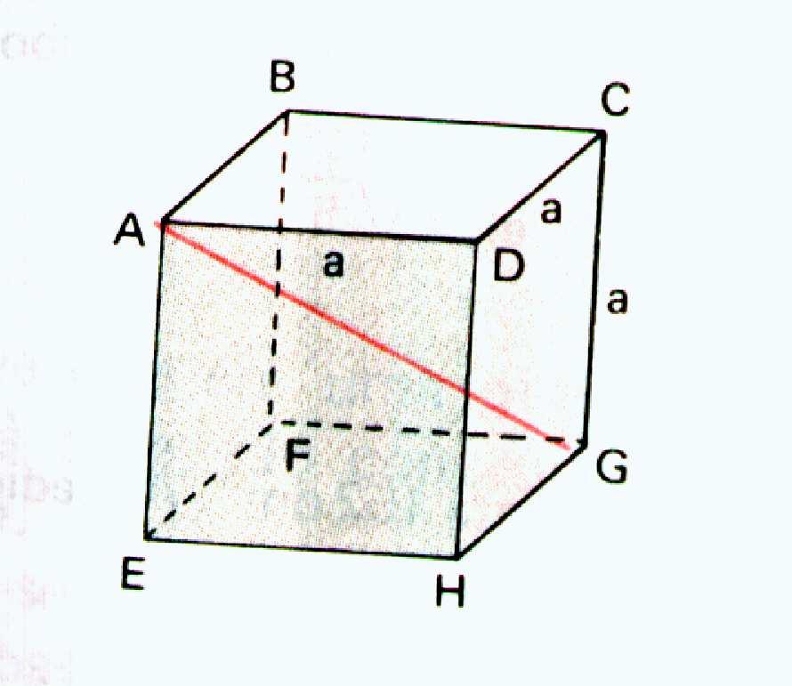 6 Para o cubo teremos a = b = c : E como o cubo é um paralelepípedo, temos : AG = a + + a a = 3a = a 3