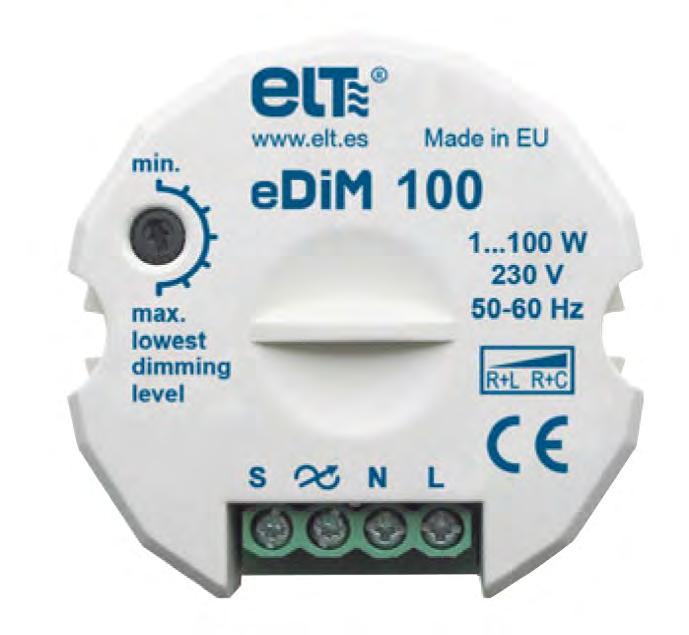 _0 9 DIMMING by ELT DIMMER E-BLUE DALI 0-10V: regulador wireless inteligente de controlo via bluetooth. E-BLUE DALI referência ELT: 9953070 INPUT CORRENTE MÁX.