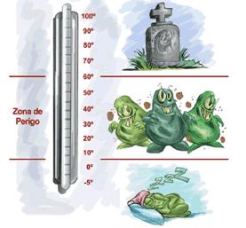 Ação das baixas temperaturas Diminuição da temperatura não elimina os micro-organismos ou atividade enzimática retardar as