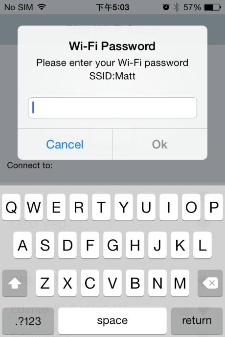 3. Introduza a sua palavra-passe Wi-Fi e toque em OK.