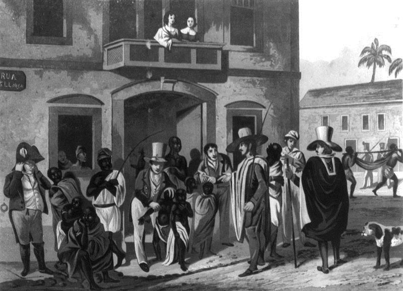 Antes do embarque os negros eram batizados pela Igreja, que muito lucrava, pois ganhava por cabeça que batizava.