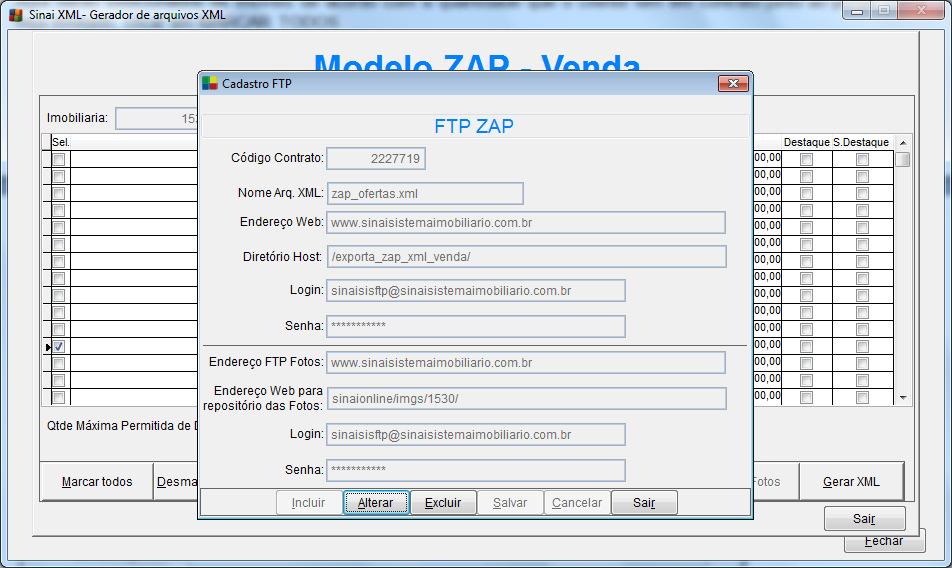 Após efetuar a marcação, clicar em CONFIG. FTP (ESTA ROTINA SERÁ FEITA APENAS NA PRIMEIRA VEZ QUE INSTALAR E CADASTRAR O SISTEMA DE EXPORTAÇÃO).