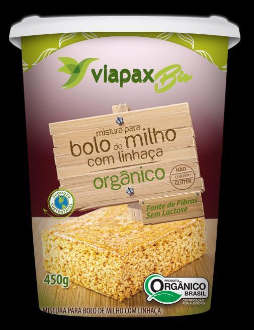 Bolo De Milho com Linhaça Orgânica 450g Mistura Para Bolo de Cacau com