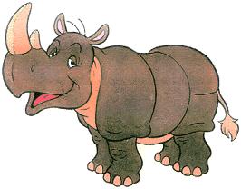 É um rinoceronte enorme que fugiu de um circo de cavalinhos no Rio de Janeiro e foi