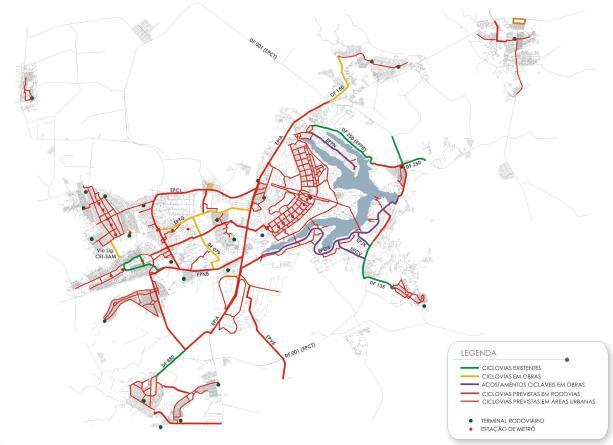 PLANO DE EXPANSÃO DO SISTEMA CICLOVIÁRIO CICLOVIAS Já contido no Plano Diretor de Transporte Urbano Necessidade de extensão a todas as