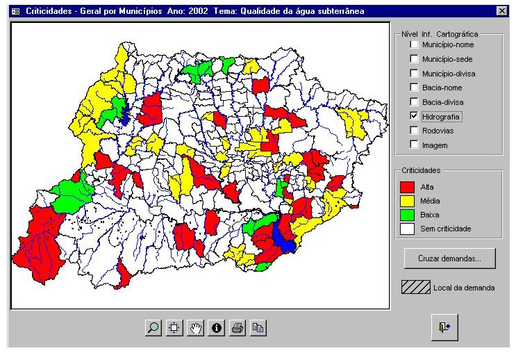 Base de dados do Sistema de Informação de Águas Subterrâneas (SIAGAS), sob responsabilidade do Serviço Geológico do Brasil (CPRM); Sistema de vigilância da qualidade da água para consumo humano