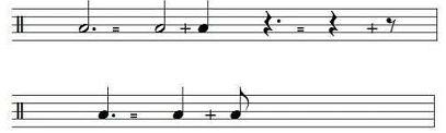 Barra dupla Usada para indicar o fim de um trecho musical ou final da música. Neste caso a segunda linha é mais grossa.