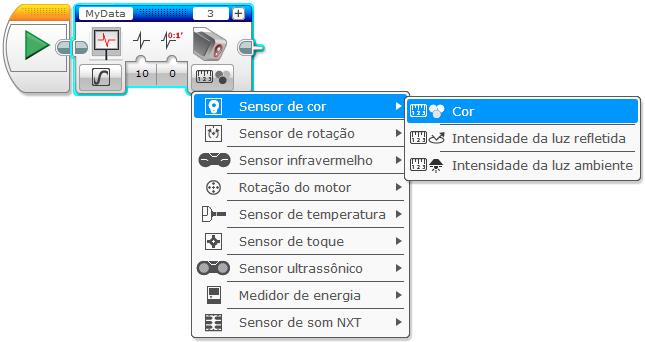 Escolha o sensor e o que você quer