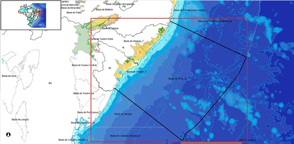 5 Figura 3 Delimitação da Bacia de Sergipe-Alagoas nos domínios onshore e offshore (Fonte: Modificado de BDEP Web Maps). 3.2. Geologia local 3.2.1.